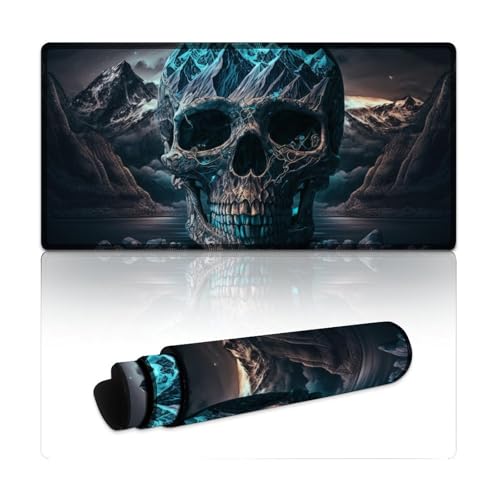 LYXIANY Mauspad mit Skelett-Landschaft und genähten Kanten, Mauspad für Tastatur, Computer, PC, Gamer, Schreibtisch, Büro (30 x 60 x 0,3 cm) von LYXIANY