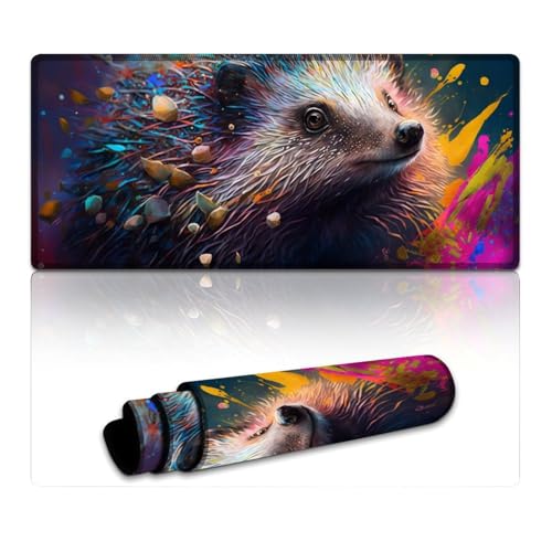 LYXIANY Mauspad mit Tier-Igel, extragroß, Mauspad, Tastaturpad für Büro und Gaming, rutschfeste Gummiunterseite (40 x 90 x 0,3 cm) von LYXIANY