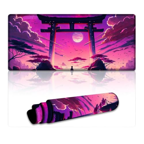 LYXIANY Mauspad mit japanischem Torii-Tor, extragroßes Mauspad (40 x 90 x 0,3 cm), Tischmatte zur Aufrechterhaltung hervorragender Geschwindigkeit und Kontrolle, rutschfeste Gummiunterseite von LYXIANY
