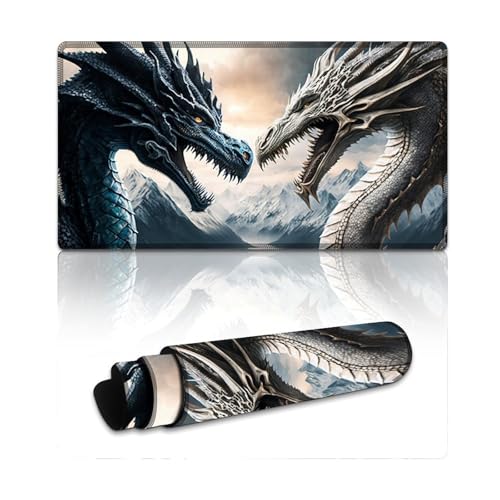 Mauspad Flying Dragon, extragroßes Mauspad (40 x 75 x 0,3 cm), Tischmatte für hervorragende Geschwindigkeit und Kontrolle, rutschfeste Gummiunterseite von LYXIANY