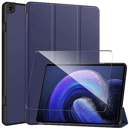 LYZXMY Hülle + Schutzfolie für Teclast T50 11" - HD Gehärteter Film Displayschutz, PU Leder Tasche Case Flip Schutzhülle Taschen - Darkblue von LYZXMY