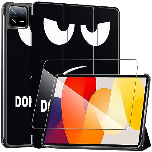 LYZXMY Hülle + Schutzfolie für Xiaomi Pad 6 / Xiaomi Pad 6 Pro 11" - HD Gehärteter Film Displayschutz, PU Leder Tasche Case Flip Schutzhülle Taschen - Eyes von LYZXMY