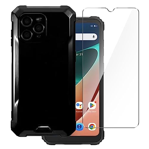 LYZXMY Hülle für Blackview Oscal S70 / Blackview Oscal S70 Pro (6.1") + Gehärteter Film Displayschutzfolie Schutzfolie - Schwarz Weich Silikon Schutzhülle Flexibel TPU Tasche Case von LYZXMY