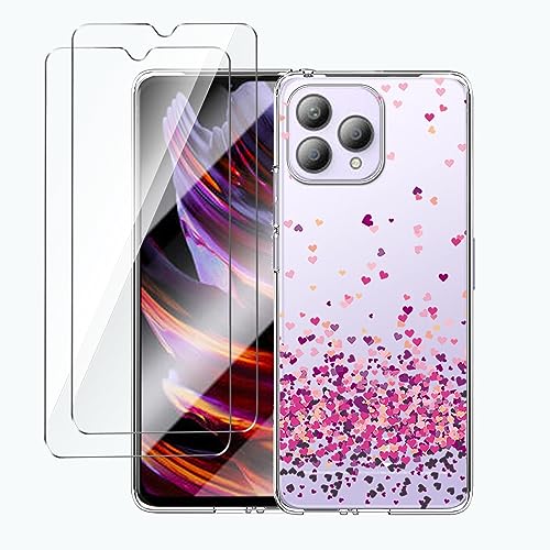 LYZXMY Hülle für CUBOT P80(6.58") Transparent Handyhülle + 2 Stück Gehärtetes Glas Schutzfolie, Case Weich Silikon TPU Schutzhülle Cover -WM85 von LYZXMY