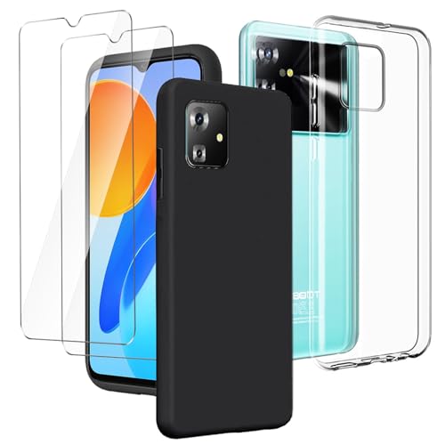 LYZXMY Hülle für Cubot Note 21 (6.56") Transparent + Schwarz Schutzhülle + [2 Stück] für Panzerglas Displayschutzfolie - Weich Silikon Flexibel TPU Tasche Case von LYZXMY