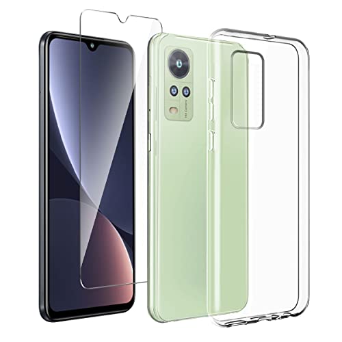 LYZXMY Hülle für Cubot Note 30 + Gehärteter Film Displayschutzfolie Schutzfolie - Transparent Weich Silikon Schutzhülle Flexibel TPU Tasche Case für Cubot Note 30 (6.5") von LYZXMY