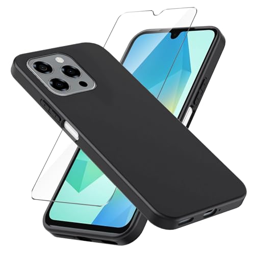 LYZXMY Hülle für Doogee Note 58 (6.75") + 1 Stück für Panzerglas Displayschutzfolie Schutzfolie - Schwarz Weich Silikon Schutzhülle Flexibel TPU Tasche Case von LYZXMY