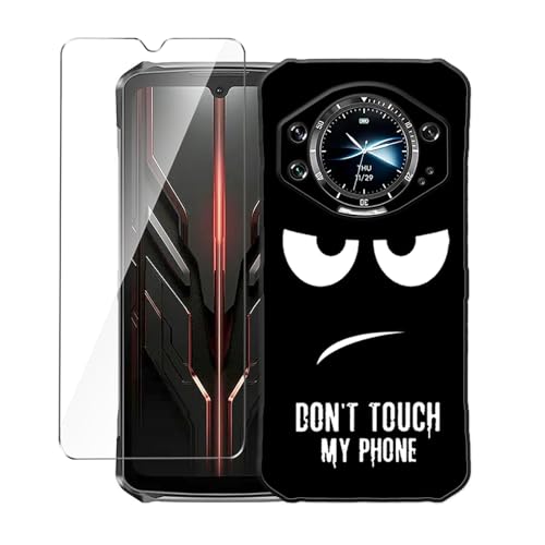 LYZXMY Hülle für Doogee S119(6.72") Schwarz Handyhülle + 1 Stück Gehärtetes Glas Schutzfolie, Case Weich Silikon TPU Schutzhülle Cover-DUO5 von LYZXMY