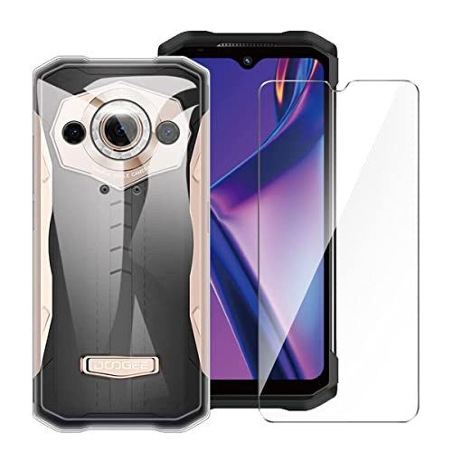 LYZXMY Hülle für Doogee S99 + Gehärteter Film Displayschutzfolie Schutzfolie - Transparent Weich Silikon Schutzhülle Flexibel TPU Tasche Case für Doogee S99 (6.3") von LYZXMY