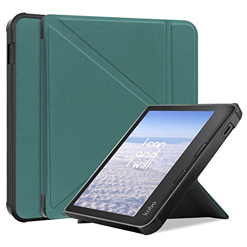 LYZXMY Hülle für Kobo Libra 2 7" Schutz PU Leder Tasche Case Flip Schutzhülle Taschen - DarkGreen von LYZXMY