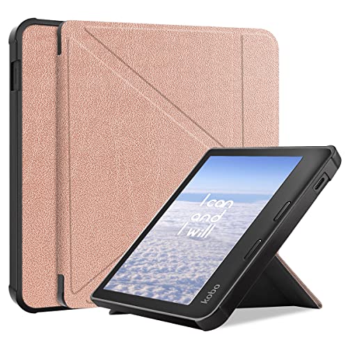 LYZXMY Hülle für Kobo Libra 2 7" Schutz PU Leder Tasche Case Flip Schutzhülle Taschen - Rosegold von LYZXMY