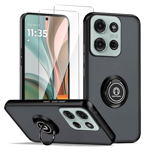 LYZXMY Hülle für Motorola Moto G75 5G Schwarze with Ring Stnad Hülle+ 2 x Displayschutzfolie aus gehärtetem Glas,PC +TPU stoßfest Anti-Scratch Telefon Fall Abdeckung LYZXMY Hülle für Motorola Moto G75 5G Schwarze with Ring Stnad Hülle+ 2 x Displayschutzfolie aus gehärtetem Glas,PC +TPU stoßfest Anti-Scratch Telefon Fall Abdeckung von LYZXMY
