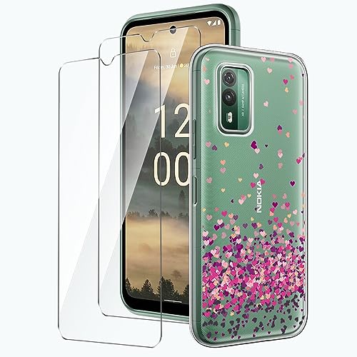 LYZXMY Hülle für Nokia XR21(6.49") Transparent Handyhülle + 2 Stück Gehärtetes Glas Schutzfolie, Case Weich Silikon TPU Schutzhülle Cover -WM85 von LYZXMY