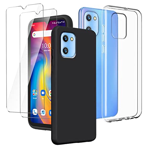 LYZXMY Hülle für UMIDIGI A13S (6.7") Transparent + Schwarz Schutzhülle + [2 Stück] Gehärteter Film Displayschutzfolie - Weich Silikon Flexibel TPU Tasche Case von LYZXMY