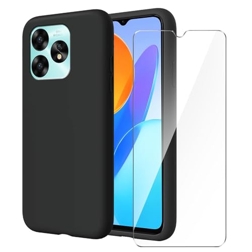 LYZXMY Hülle für UMIDIGI A15 / UMIDIGI A15C (6.7") + 1 Stück für Panzerglas Displayschutzfolie Schutzfolie - Schwarz Weich Silikon Schutzhülle Flexibel TPU Tasche Case von LYZXMY