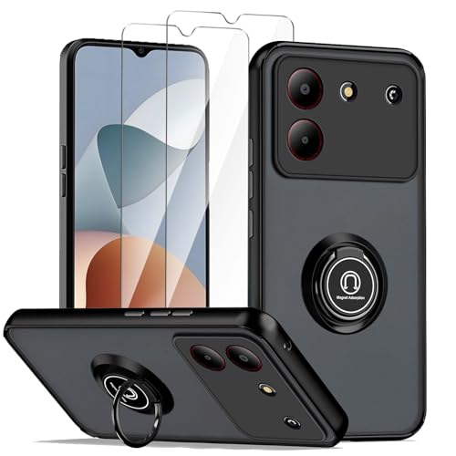 LYZXMY Hülle für ZTE Blade A54 4G Schwarze with Ring Stnad Hülle+ 2 x Displayschutzfolie aus gehärtetem Glas,PC +TPU stoßfest Anti-Scratch Telefon Fall Abdeckung LYZXMY Hülle für ZTE Blade A54 4G Schwarze with Ring Stnad Hülle+ 2 x Displayschutzfolie aus gehärtetem Glas,PC +TPU stoßfest Anti-Scratch Telefon Fall Abdeckung von LYZXMY