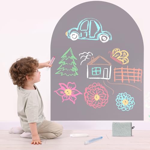 Magnettafel Kinder Selbstklebend, Magnetwand Kinderzimmer 80×100 cm Bogen（Hellgrau） von LYZZXI