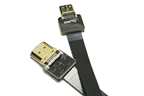 Kurzes, flaches HDMI-Kabel, Mini-HDMI-Stecker auf Standard-HDMI-Stecker, gerade für Canon 5D3 5D2 Panasonic Lumix GH3 GH2 Sony nex 5N 5T 5R 7N DJI schwarz (15 cm) von LYtech