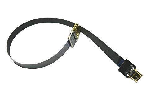 Kurzes, flaches HDMI-Kabel, Mini-HDMI-Stecker auf Standard-HDMI-Stecker, gerade für Canon 5D3 5D2 Panasonic Lumix GH3 GH2 Sony nex 5N 5T 5R 7N DJI schwarz (20 cm) von LYtech