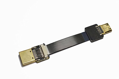 Kurzes, flaches HDMI-Kabel, Mini-HDMI-Stecker auf Standard-HDMI-Stecker, gerade für Canon 5D3 5D2 Panasonic Lumix GH3 GH2 Sony nex 5N 5T 5R 7N DJI schwarz (5 cm) von LYtech