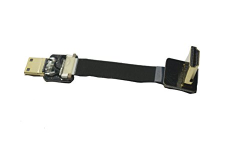 Kurzes flaches Licht HDMI-Kabel Mini HDMI gerader Stecker zu Standard HDMI 90 Grad abgewinkelt für Canon 5D3 5D2 Panasonic Lumix GH3 GH2 Sony nex 5N 5T 5R 7N DJI Schwarz (5CM) von LYtech