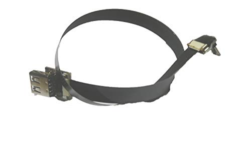 Langes weiches dünnes FPV Flachband-OTG USB Kabel Micro USB Stecker 90° abgewinkelt OTG auf Standard USB A Buchse Buchse Buchse Buchse (nicht zum Laden) schwarz 30CM von LYtech