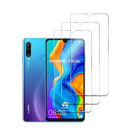 3 Stück Schutzfolie Kompatibel mit Huawei P30 Lite, 9H Härte Gehärtetem Glas, Anti-Kratzer, Anti-Öl, Anti-Bläschen, Einfache Installation von LZAYN