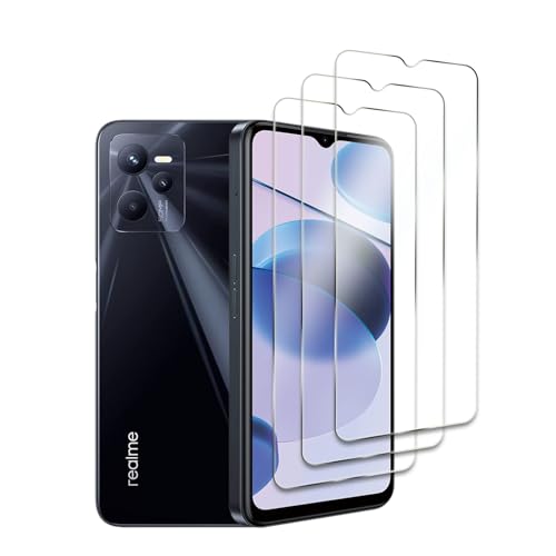 3 Stück Schutzfolie Kompatibel mit Realme C35, 9H Härte Gehärtetem Glas, Anti-Kratzer, Anti-Öl, Anti-Bläschen, Einfache Installation von LZAYN