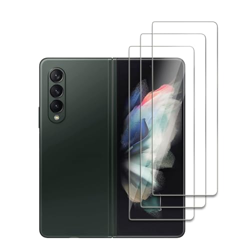 3 Stück Schutzfolie Kompatibel mit Samsung Galaxy Z Fold 3 5G, 9H Härte Gehärtetem Glas, Anti-Kratzer, Anti-Öl, Anti-Bläschen, Einfache Installation von LZAYN