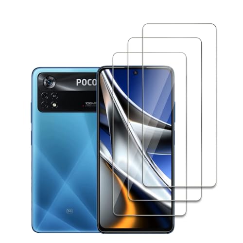 3 Stück Schutzfolie Kompatibel mit Xiaomi Poco X4 Pro 5G/Poco X4 GT, 9H Härte Gehärtetem Glas, Anti-Kratzer, Anti-Öl, Anti-Bläschen, Einfache Installation von LZAYN
