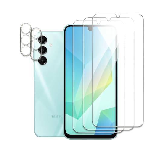 3 Stück Sichtschutz Schutzfolie Für Samsung Galaxy A16 mit 2 Stück Kamera Panzerfolie, 9H Härte Gehärtetem Glas, Anti-Kratzer, Anti-Öl, Anti-Bläschen, Einfache Installation von LZAYN