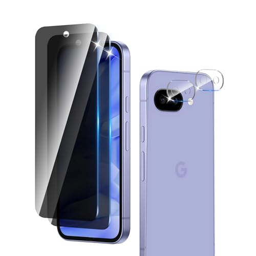 LZAYN 2+2 Pack Blickschutzfolie für Google Pixel 9A, 2 Stück Panzerglasfolie + 2 Stück Kameraobjektivschutz, 9H Härte, Anti-Kratzen, Hülle kompatibel, Anti-Spy Glasschutz LZAYN 2+2 Pack Blickschutzfolie für Google Pixel 9A, 2 Stück Panzerglasfolie + 2 Stück Kameraobjektivschutz, 9H Härte, Anti-Kratzen, Hülle kompatibel, Anti-Spy Glasschutz von LZAYN
