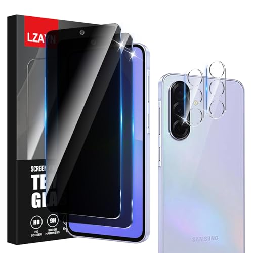 LZAYN 2+2 Pack Blickschutzfolie für Samsung Galaxy A36, 2 Panzerglasfolie + 2 Stück Kameraobjektivschutz, 9H Härte, Anti-Kratzen, Hülle kompatibel, Anti-Spy Glasschutz LZAYN 2+2 Pack Blickschutzfolie für Samsung Galaxy A36, 2 Panzerglasfolie + 2 Stück Kameraobjektivschutz, 9H Härte, Anti-Kratzen, Hülle kompatibel, Anti-Spy Glasschutz von LZAYN