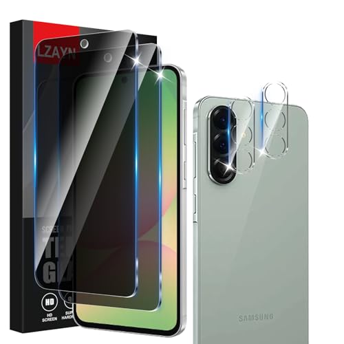 LZAYN 2+2 Pack Blickschutzfolie für Samsung Galaxy A56, 2 Panzerglasfolie + 2 Stück Kameraobjektivschutz, 9H Härte, Anti-Kratzen, Hülle kompatibel, Anti-Spy Glasschutz LZAYN 2+2 Pack Blickschutzfolie für Samsung Galaxy A56, 2 Panzerglasfolie + 2 Stück Kameraobjektivschutz, 9H Härte, Anti-Kratzen, Hülle kompatibel, Anti-Spy Glasschutz von LZAYN