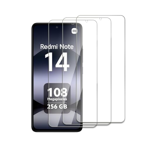 LZAYN 3 Stück Schutzfolie Kompatibel mit Xiaomi Redmi Note 14 5G, 9H Härte Gehärtetem Glas, Anti-Kratzer, Anti-Öl, Anti-Bläschen, Einfache Installation von LZAYN
