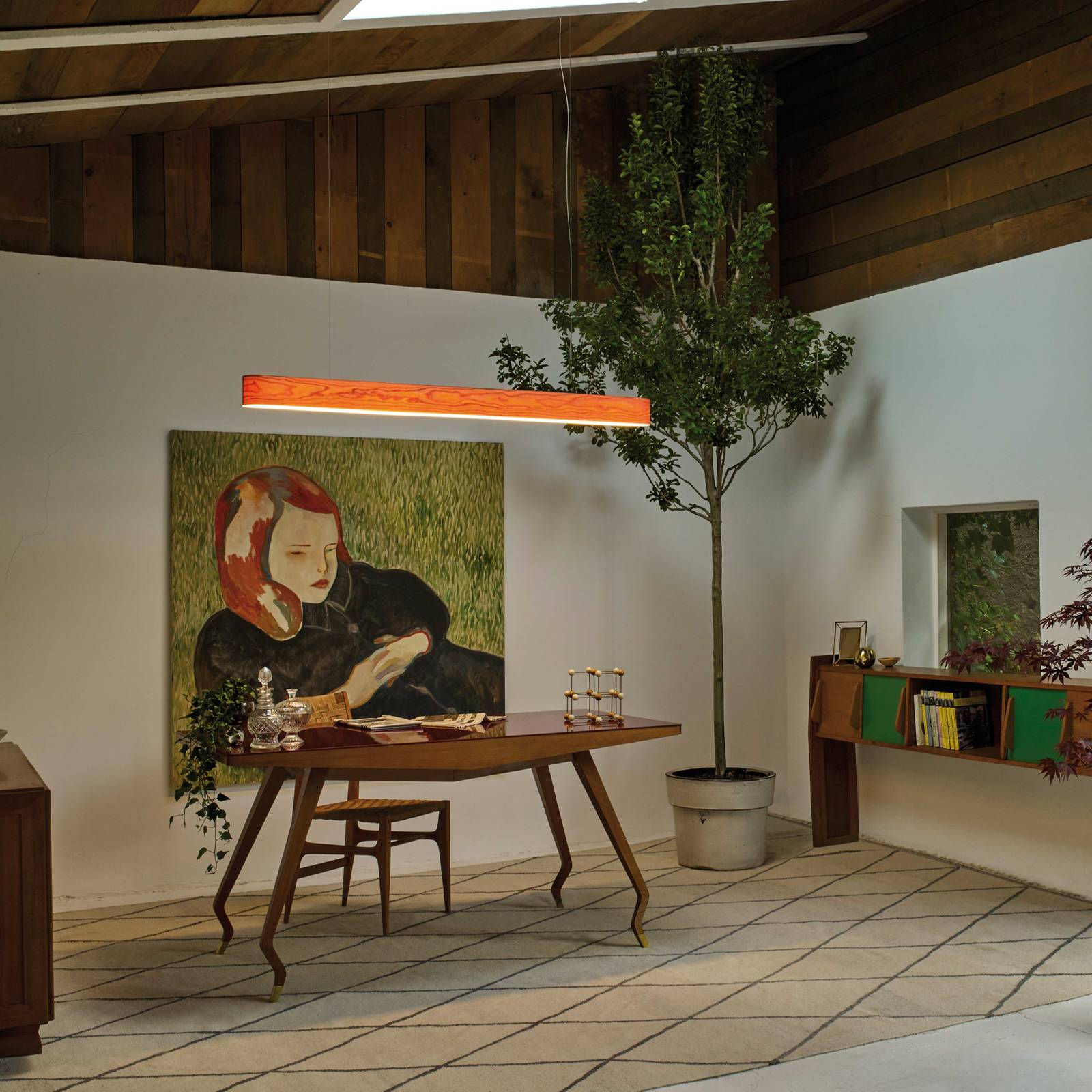 LZF I-Club Slim LED-Hängeleuchte 120 cm kirschbaum LZF I-Club Slim LED-Hängeleuchte 120 cm kirschbaum von LZF LamPS