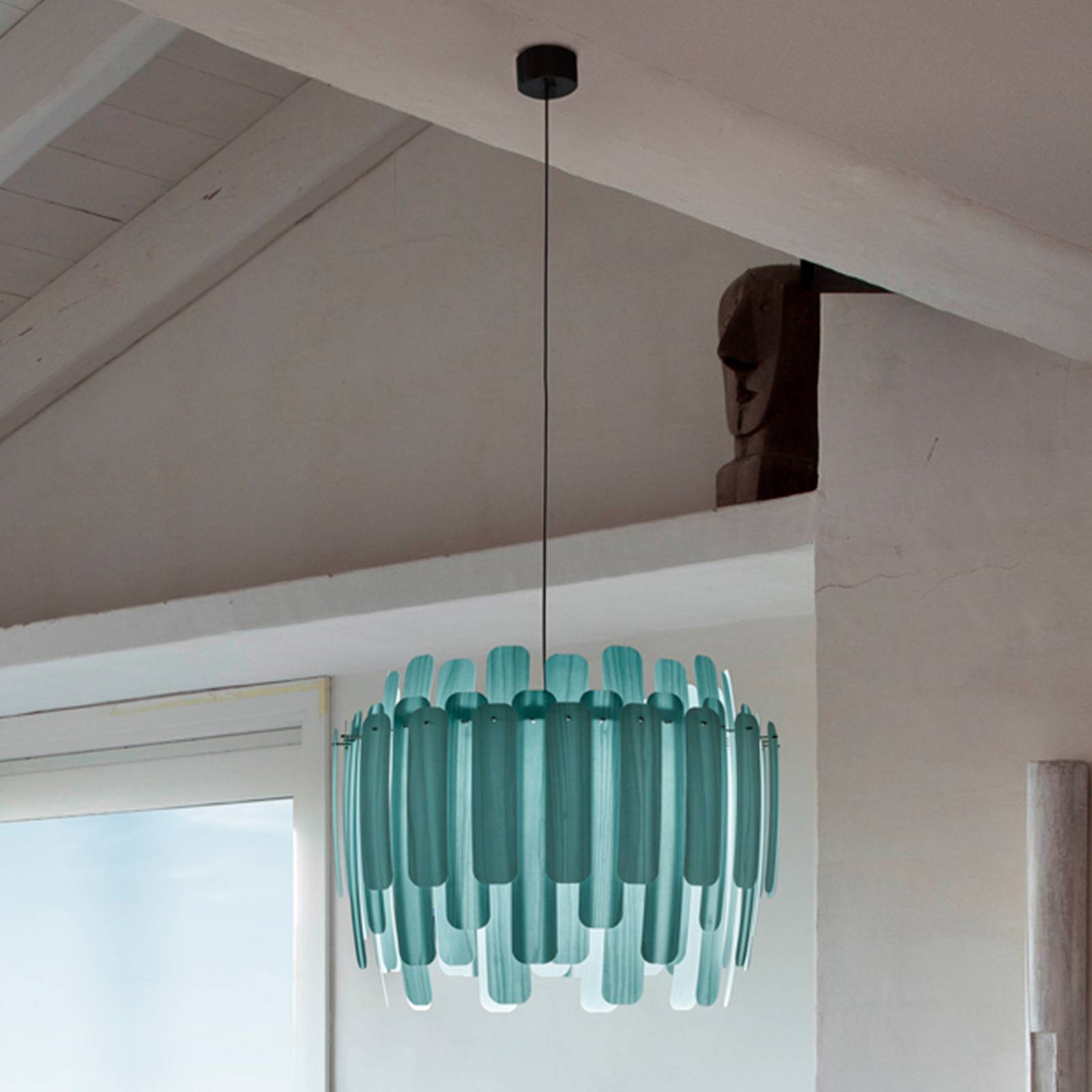 LZF Maruja Holz-Pendelleuchte, blau LZF Maruja Holz-Pendelleuchte, blau von LZF LamPS