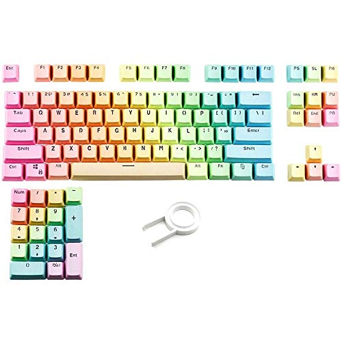 Doubleshot PBT-Tastenkappen, 104 Tasten mit farbigem Glanz durch Tastenkappen, OEM-Profil-Tastensatz PBT-Tastensätze für Cherry Mx-Switches und standardmäßige mechanische Gaming Tastatur von LZH-LP