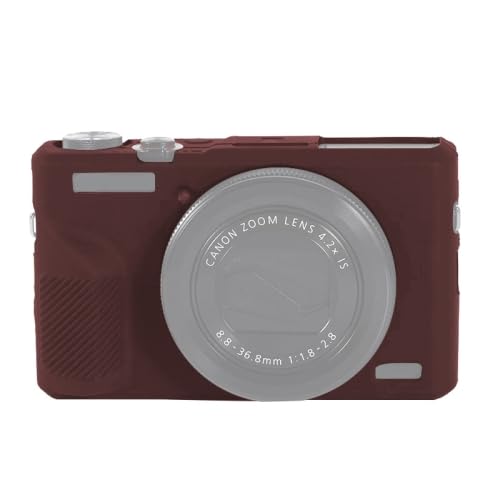 LZOQOWUJ MGJQJ GCBDH for Ca/no/n PowerShot G7 X Mark III / G7X III / G7X3 Weiche Silikon-Schutzhülle(Coffee) von LZOQOWUJ