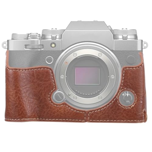 LZOQOWUJ MGJQJ TTWQQ 1/4 Zoll Gewinde Litschi Textur PU Leder Kamera Halbgehäuse Basis für FUJIFILM X-T4(Brown) von LZOQOWUJ
