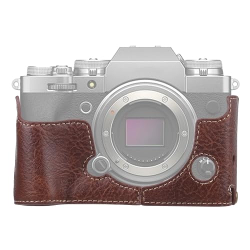 LZOQOWUJ MGJQJ TTWQQ 1/4 Zoll Gewinde Litschi Textur PU Leder Kamera Halbgehäuse Basis für FUJIFILM X-T4(Coffee) von LZOQOWUJ