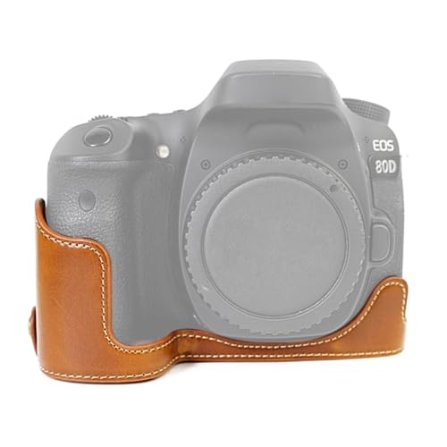 LZOQOWUJ MGJQJ TTWQQ 1/4 Zoll Gewinde PU-Leder Kamera Halbgehäuse Basis für Canon EOS 80D / 70D(Brown) von LZOQOWUJ