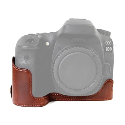 LZOQOWUJ MGJQJ TTWQQ 1/4 Zoll Gewinde PU-Leder Kamera Halbgehäuse Basis für Canon EOS 80D / 70D(Coffee) von LZOQOWUJ