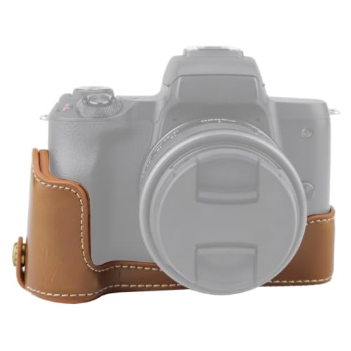 LZOQOWUJ MGJQJ TTWQQ 1/4 Zoll Gewinde PU-Leder Kamera Halbgehäuse Basis für Canon EOS M50 / M50 Mark II(Brown) von LZOQOWUJ