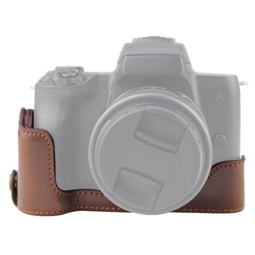 LZOQOWUJ MGJQJ TTWQQ 1/4 Zoll Gewinde PU-Leder Kamera Halbgehäuse Basis für Canon EOS M50 / M50 Mark II(Coffee) von LZOQOWUJ