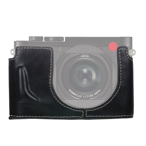LZOQOWUJ MGJQJ TTWQQ 1/4 Zoll Gewinde PU-Leder Kamera Halbgehäuse Basis für Leica Q2(Black) von LZOQOWUJ