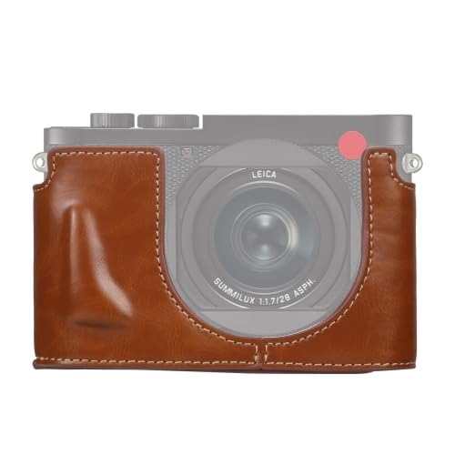 LZOQOWUJ MGJQJ TTWQQ 1/4 Zoll Gewinde PU-Leder Kamera Halbgehäuse Basis für Leica Q2(Brown) von LZOQOWUJ