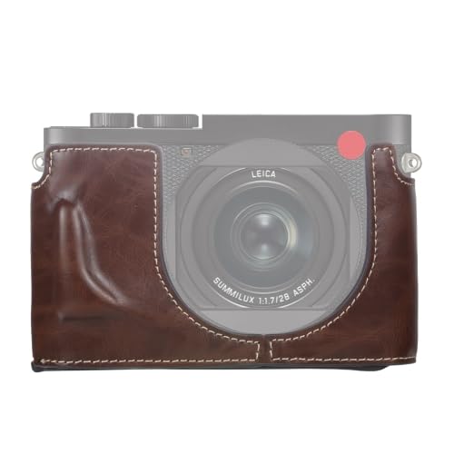LZOQOWUJ MGJQJ TTWQQ 1/4 Zoll Gewinde PU-Leder Kamera Halbgehäuse Basis für Leica Q2(Coffee) von LZOQOWUJ