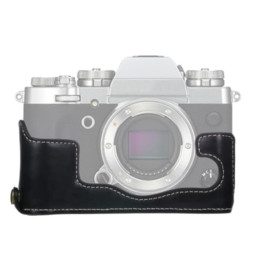 LZOQOWUJ MGJQJ TTWQQ 1/4-Zoll-Gewinde PU-Leder-Kamera-Halbgehäuse für FUJIFILM X-T3/X-T2(Black) von LZOQOWUJ