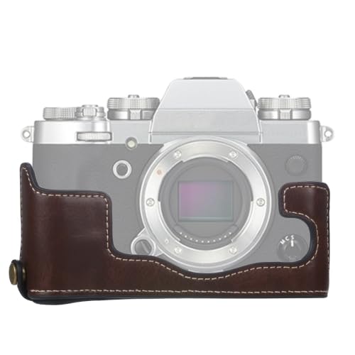 LZOQOWUJ MGJQJ TTWQQ 1/4-Zoll-Gewinde PU-Leder-Kamera-Halbgehäuse für FUJIFILM X-T3/X-T2(Coffee) von LZOQOWUJ